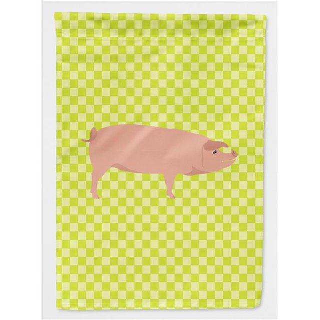 Carolines Treasures BB7758CHF American Landrace Pig Green Flag Canvas House