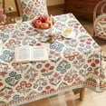 thumbnail image 4 of Fall Floral Linen Tablecloth for Rectangle Tables,French Rustic Table Cloth with Colorful Flowers Pattern,Farmhouse Decor for Kitchen Parties Thanksgiving Christmas New Year,55"*79", 4 of 6