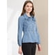 thumbnail image 3 of Chaqueta De Mezclilla Lavada De Manga Larga Con Botones Vintage Para Mujer Azul claro S, 3 of 5