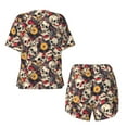 thumbnail image 5 of Picia rock Skull record artist Pajamas Sets for Women Soft Short-Sleeved Pjs with Lounge Shorts Two Piece Sleepwear-4X-Large, 5 of 9