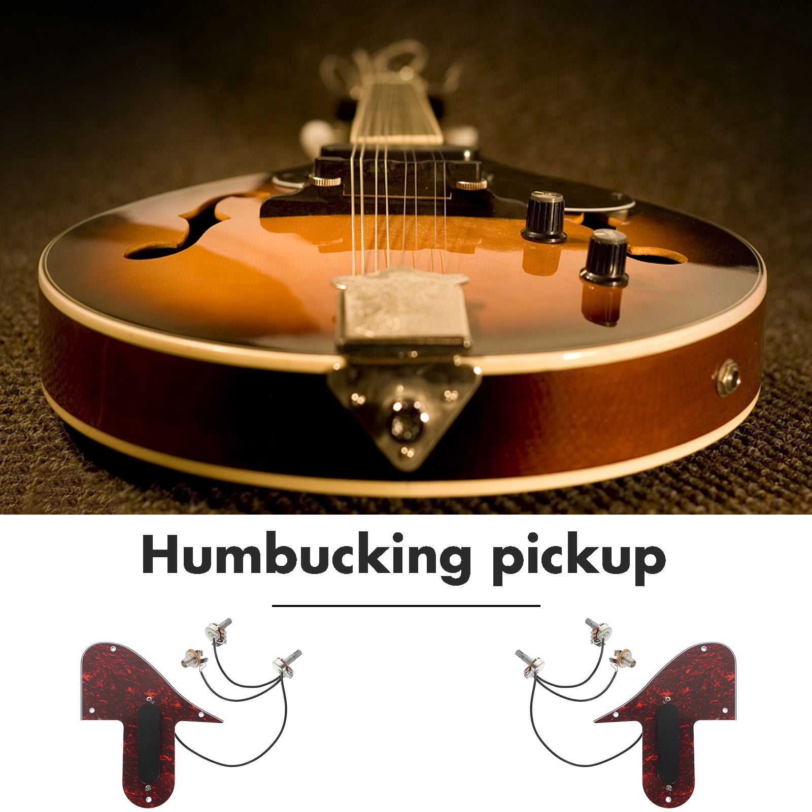 AURARMLET Mandolin Pickguard Assembly with Built-in Pickup and Multicolor PVC Protective Cover 15.20 x 13.05 x 0.25 cm