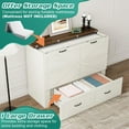 thumbnail image 5 of ANPOO Full Size Murphy Chest Bed with Drawer and Power Outlets, Farmhouse Wood Hidden Folding Bed Chest w/2 Storage Drawers, Multifunctional Storage Cabinet Bed for Bedroom,White, 5 of 10