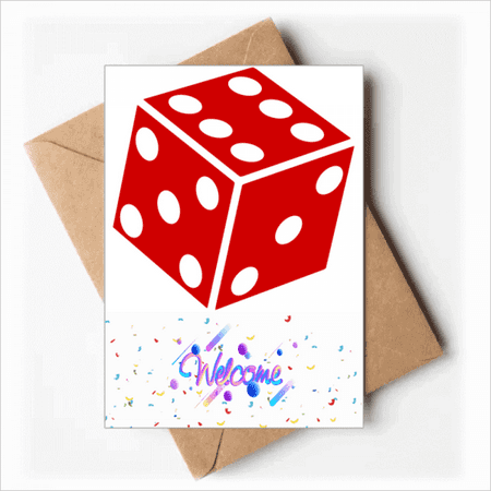 Casino Red Dice Illustration Pattern Welcome Back Greeting Cards Envelopes Blank