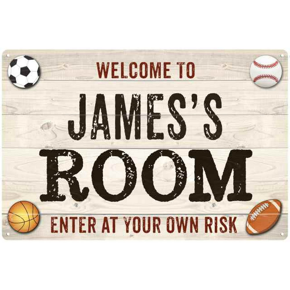 JAMES'S Room Kids Bedroom Sign Boy's Gift 8x12 Metal 108120090018