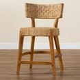 thumbnail image 3 of bali & pari Sabit Bohemian Seagrass and Mahogany Wood Counter Stool, 3 of 10