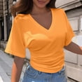 thumbnail image 2 of Korean Style Design Short Sleeve T Shirt Casual Loose Fit Pure Basic Top Summer Arrival Women's Tee Shirts for Women Casual, 2 of 4