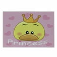 thumbnail image 1 of Feminine Cutting Board, Cartoon Duck with Tiara and Hearts in the Background Fun Art, Decorative Tempered Glass Cutting and Serving Board, Small Size, Yellow and Pink, by Ambesonne, 1 of 1