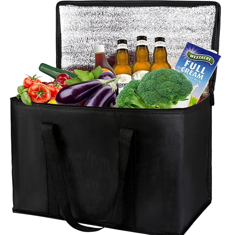  NZ home 3XL Insulated Cooler Bag and Food Warmer for Food  Delivery & Grocery Shopping with Zippered Top, Black (1 pack) : Industrial  & Scientific