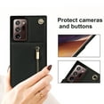 thumbnail image 6 of Dteck Flip Leather Wallet Case for Samsung Galaxy Note20,Crossbody Wallet Case with Credit Card Holder Zipper Pocket Lanyard Shoulder Strap,for Women Men Kickstand Phone Cover for Samsung Note20,Black, 6 of 9