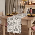 thumbnail image 2 of Grey Paisley Table Runner 70 Inches Long, Boho Flower Botanical Leaf Branch Cotton Linen Table Runners Dresser Scarves, Decorative Fabric Tabletop Scarf Furniture Cover for Home Dinner Party 13"x70", 2 of 8
