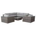 thumbnail image 1 of Living Source International 8-piece Rattan Sectional Set with Cushion in Gray, 1 of 4