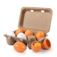 thumbnail image 1 of Alimentos de Juguete de Madera Huevos de Juego de Pretender HANSGO 6PCS para Niños, 1 of 7