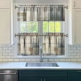 thumbnail image 3 of Gray Abstract Oil Painting 3-Piece Kitchen Curtains Set Kitchen Curtains Sets with Valance for Windows Rod Pocket Machine Washable Kitchen Decor Decorations (54"x18"+2x27.5"x24"), 3 of 6