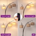 thumbnail image 2 of EDISHINE 83'' 3 Lights Floor Lamp for Living Room with Rotary Switch，Modern Arc Floor Lamps with Heavy Base,Use for Bedroom, Office, Corner, 2 of 6