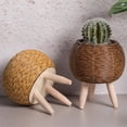 thumbnail image 2 of Vintage Imitation Rattan Woven Flower Shelf Planters Handmade,D, 2 of 5