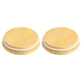 thumbnail image 1 of 2Pack de tapas de bambú de 3.82 pulgadas con anillos de sellado de silicona, tapas de frascos de madera, 1 of 6