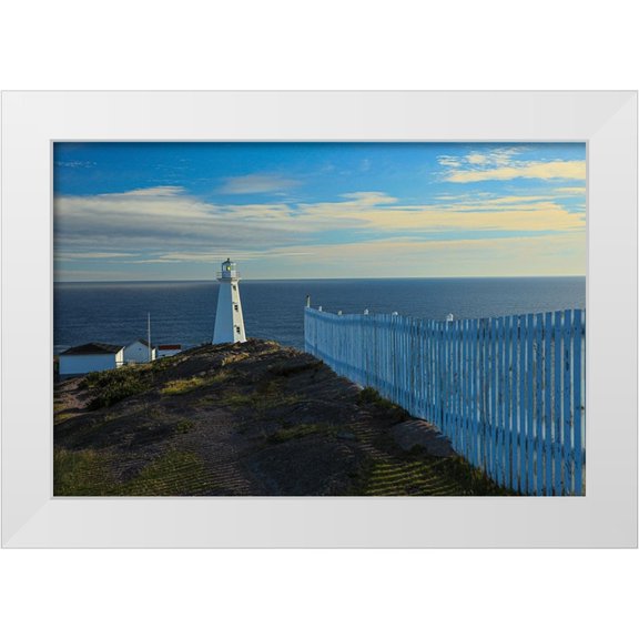 Wall, Patrick J. 14x11 White Modern Wood Framed Museum Art Print Titled - Canada-Newfoundland-Cape Spear Lighthouse