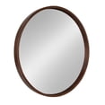 thumbnail image 4 of Kate and Laurel Hutton Round Decorative Wooden Frame Wall Mirror, 30 Inch Diameter, Walnut Brown, Modern Circle Bathroom Mirror for Over Sink with Thick Frame Profile, 4 of 8