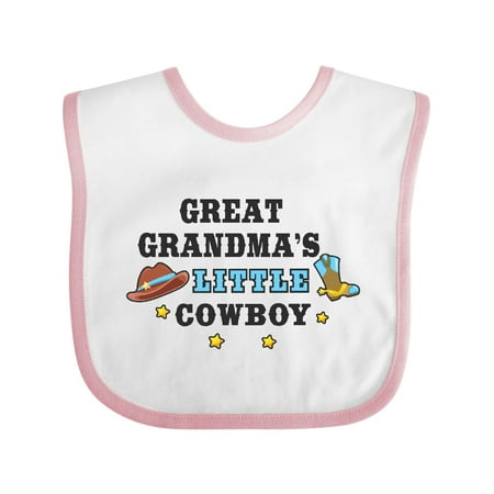 

Inktastic Great Grandmas Little Cowboy with Cowboy Hat and Boots Gift Baby Boy Bib