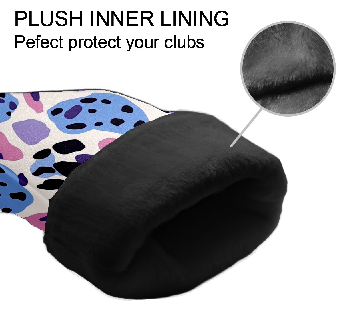 Golf Club Covers PU Leather Waterproof Head Covers for Fairway Woods Hybrids Colorful Leopard Print