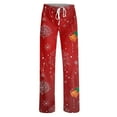 thumbnail image 6 of Hearthz Christmas Pajama Pants for Women Winter Wide Leg Pj Bottoms for Women Fall Drawstring Womens Lounge Pants, 6 of 7