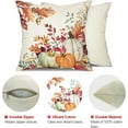 thumbnail image 6 of Fall Pillow Covers 16x16 inch Set of 2 Orange White Pumpkin Fallen Leaves Decorative Outdoor Throw Pillow Covers Autumn Thanksgiving Farmhouse Decoration for Home Couch 27, 6 of 6