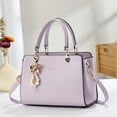 thumbnail image 2 of Faraee Womens Satchel Bags Top Handle Shoulder Handbags and Purses Ladies Designer Leather Crossbody Work Tote Bag with Chic Pendant Purple, 2 of 3