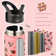 thumbnail image 3 of BJPKPK Insulated Water Bottle with Straw Lid, 18 oz Stainless Steel Metal Water Bottles, Reusable Leak Proof BPA Free Water Bottles, Cups, Thermos, Passionate-Pink, 3 of 6