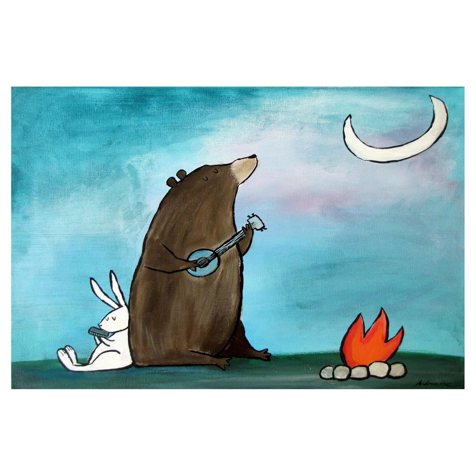 Marmont Hill 'Campfire Songs' by Andrea Doss Painting Print on Wrapped Canvas