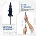 thumbnail image 5 of JUSTLET Upgraded 9ft Outdoor Solar Market Umbrella with LED Lights for Patio and Garden，Navy Blue, 5 of 9