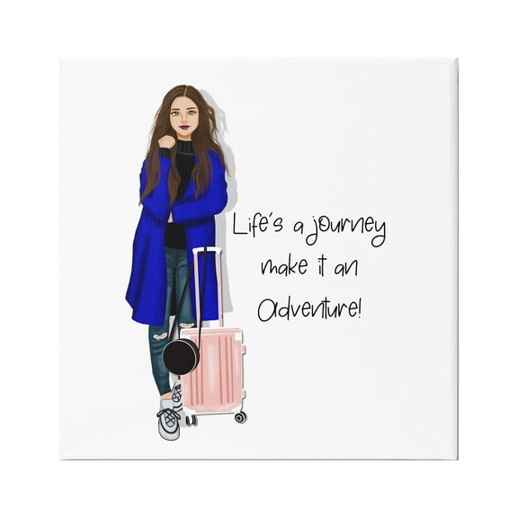Stupell Industries Life's a Journey Phrase Inspirational Painting Gallery Wrapped Canvas Art Print Wall Art, 24 x 24