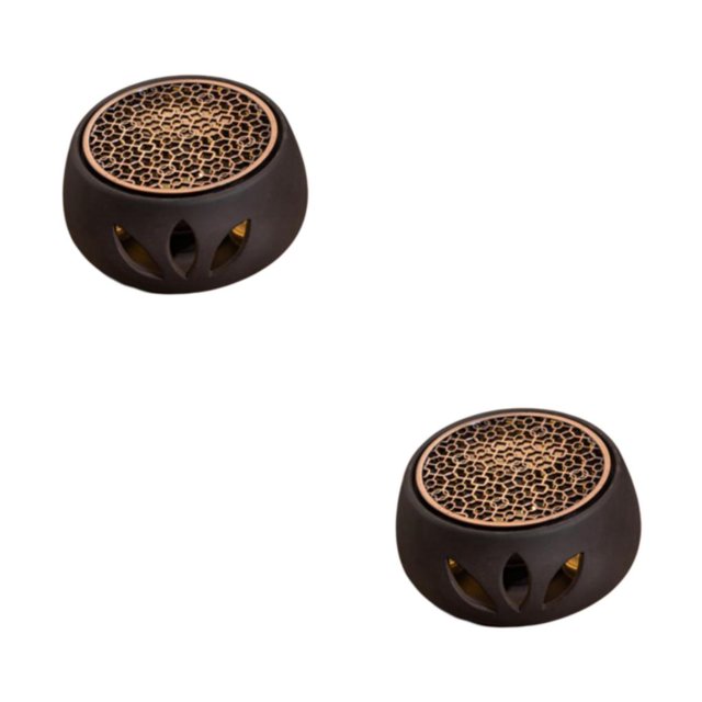 Toystoory Calentador de tetera de cerámica Calentador de té con bandeja de candelita Horno de Placa calentadora de metal C 2piezas Placa calentadora de metal C