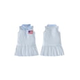 thumbnail image 5 of Loicainy Kids Toddler Baby Girl Dress for 4th of July 6 12 24 Months 2T 3T 4T 5T Letters Embroidery Sleeveless Collared Striped Dresses, 5 of 9