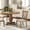 Oak, variant on Roundhill Furniture Havre Dining Set, Pedestal Round Table with 4 Chairs