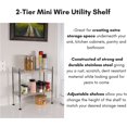 thumbnail image 4 of Wire Utility Shelving Unit – Adjustable for Kitchen, Bathroom, Pantry, Laundry – Freestanding Organizer for Under Sink, Cabinets – Chrome Steel Shelf – Metal Design, 4 of 8