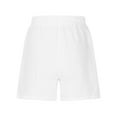thumbnail image 6 of Olyvenn Linen Shorts for Women Trendy Plus Size Summer Elastic Waist Beach Shorts with Pockets Casual Comfy Vacation Outfits White XXL, 6 of 6