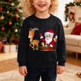 thumbnail image 2 of YunPes Merry Christmas Reindeer and Snowman Print Kids Casual Sweatshirt Crew Neck Top 18 Month Boy Sweater, 2 of 5