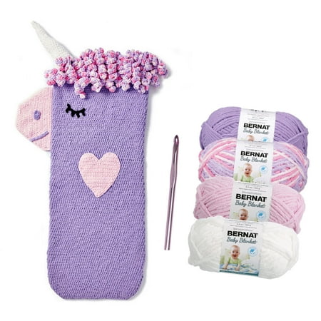 Bernat Unicorn Snuggle Sack Crochet Kit, 12 Pieces