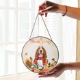 thumbnail image 2 of Happy Thanksgiving Basset Hound with Turkey Pumpkins Autumn Vibes Stained Glass Suncatcher Bassets Dog Breed Lovers Gifts Idea Window Hanging Sign Decor - 12018, 2 of 5