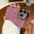 thumbnail image 3 of Luxury Black Glitter Plating Phone Case For IPhone 15 11 12 13 14 Pro Max XR X XS 7 8 Plus Lens Protection Soft Silicone Cover, 3 of 5