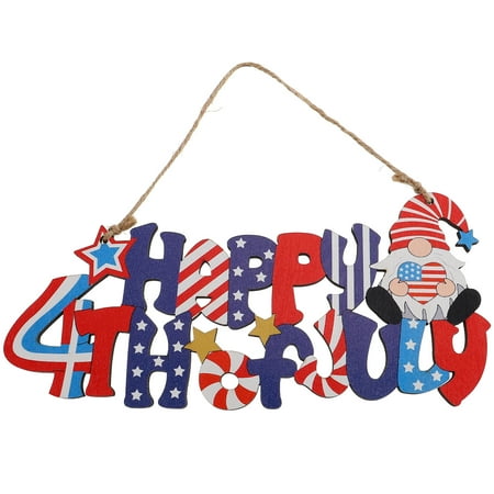 

OUNONA Hanging Day Patriotic Independence July Wooden Sign Pendant Tag Sign 4Thgarland Wood American Supply America Party Wall