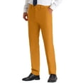 thumbnail image 4 of Lars Amadeus Solid Dress Pants for Men's Business Button Closure Flat Front Formal Trousers, 4 of 5