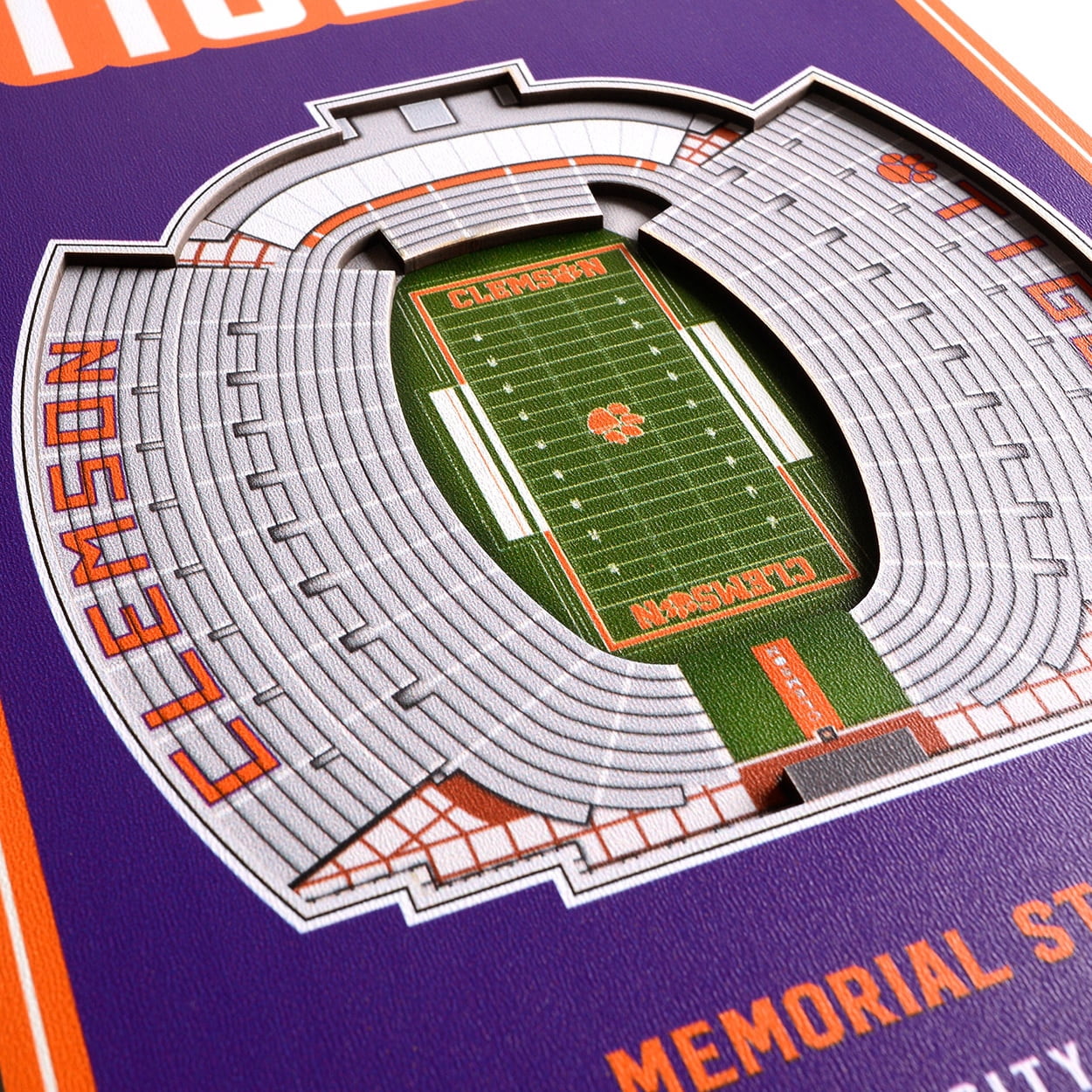 Clemson Tigers 8'' x 32'' 3D StadiumView Banner