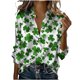 thumbnail image 3 of TaTaai Womens Casual Button Down Shirt Long Sleeve Collared St Patricks Day Print Loose Fit Holiday Top Spring Wear Gift, 3 of 5