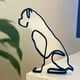 thumbnail image 1 of Escultura de hierro de arte minimalista de animales, figuritas hechas a mano de líneas negras de Metal Retro, adornos de perro abstracto, decoraciones de Arte de escritorio, 1 of 4
