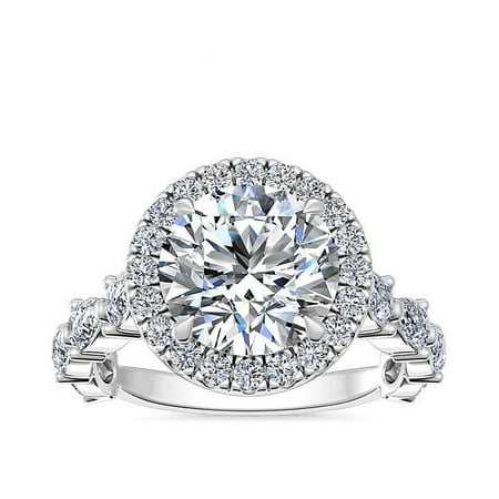 Diamond-Capitals 2.30 Ct Genuine Round Shape IGI Certified Lab Grown Diamond Solitaire Anniversary Ring for Ladies Solid 18K White Gold Size 5.5 (E/VVS2)