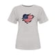 thumbnail image 4 of Fiudx Liquidación de Ofertas Flash Camiseta Básica de Verano de Manga Corta Informal para Mujer, Blusa con Estampado Del Día de La Independencia, Cuello Redondo, 4 of 4