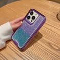 thumbnail image 5 of Case for iPhone 15 Pro Max, Glitter Cute Sparkle Case Hybrid Dual-Colors Gradient Women Girls Protective Phone Case Cover for iPhone 15 Pro Max, Bling Slim Shockproof Protection Cover, Purple/Blue, 5 of 13