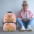 thumbnail image 2 of KUIFORTI Capybara Basketball Boys Backpack Kids School Bag Fashion Bookbag with Adjustable Straps Back to School Gifts for Elementary Students, 2 of 7