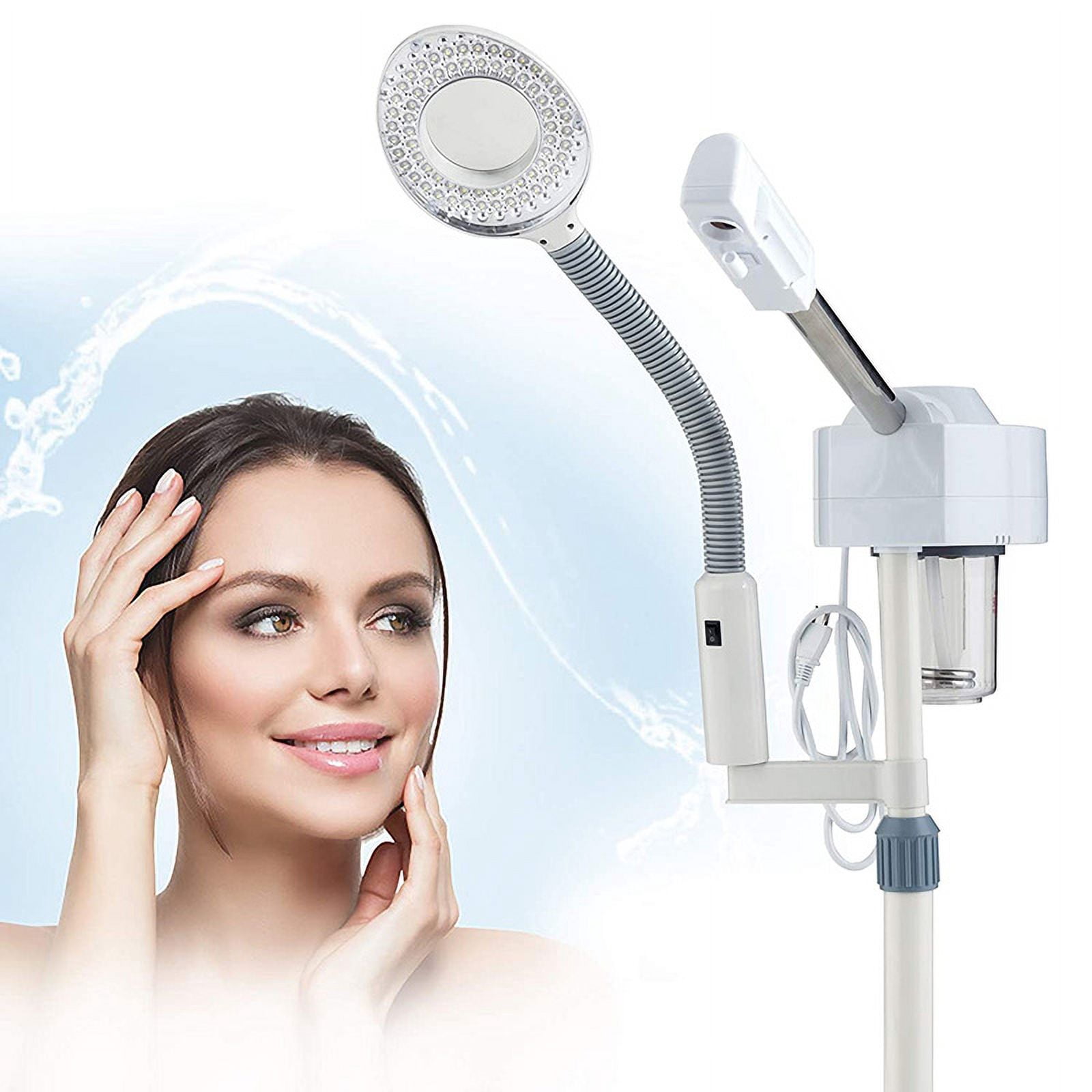 2 in 1 Facial Steamer with 5X Magnifying Lamp Ozone Nano Ionic Face Steamer Humidifier Vaporizer Aromatherapy Mist Steam Inhale